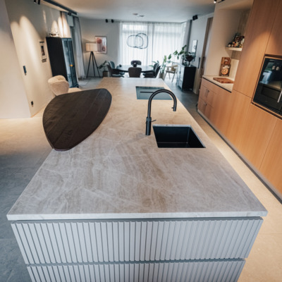 Spuehle Spuehlbecken Moderne Kueche Naturstein