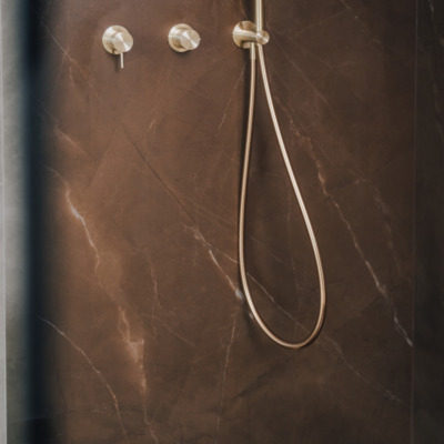 Duschrueckwand Keramik Neolith Basalt Black Wiebe Naturstein Keramik Badezimmer Badgestaltung