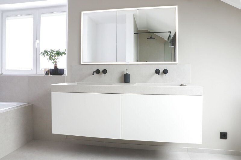 Doppelwaschtisch Mit Schrank Vallone Natursteinwerk Wiebe Badplanung Naturstein