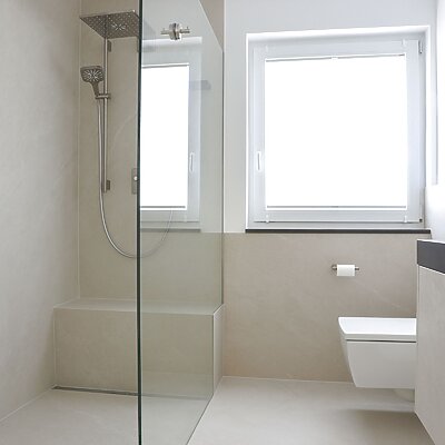 Dusche Helle Keramik Inalco Natursteinwerk Wiebe Badplanung Naturstein Badezimmer