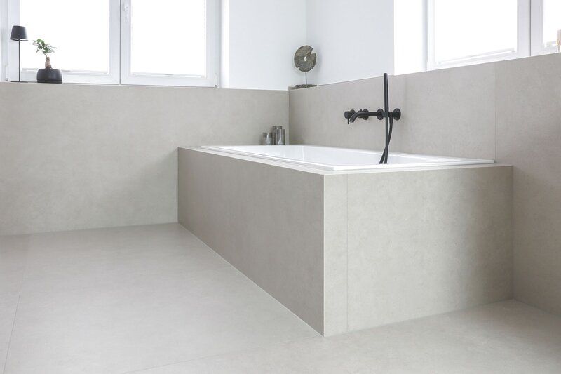 Großformat Badezimmer Wenig Fugen Natursteinwerk Wiebe Badplanung Naturstein