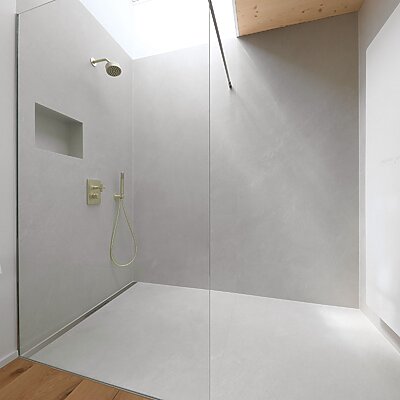 Dusche Mit Großen Platten Wiebe Naturstein Badezimmer Keramik Platten Grossformat Ohne Fugen Bad