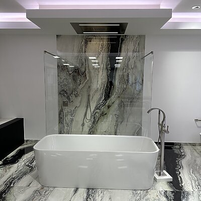 Marmor Badezimmer Ausstellung Luxusbad 3 Dusche Walk In