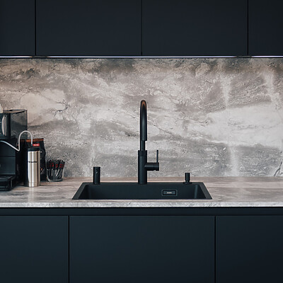 Arctic Sky Natursteinplatte und Spritzschutz