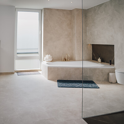 Badezimmer Keramik Diamond Cream Pulpis Laminam Neolith