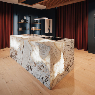 Fugenlose Kuechenarbeitsplatte Naturstein Patagonia Led Beleuchtet.webp